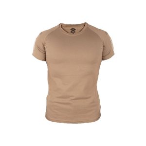 Combat Sıfır Yaka Taktik Tshirt - Çöl